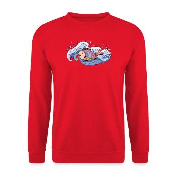 poisson - Sweat-shirt Unisexe - rouge - Devant - Alina (178cm) & Michal (187cm)