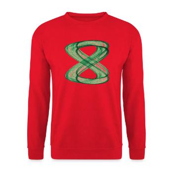 Chemins entrelacés – Attracteur étrange - Sweat-shirt Unisexe - rouge - Devant - Alina (178cm) & Michal (187cm)