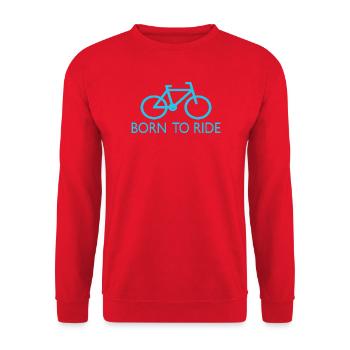 Born to Ride Saying Bicycle - Unisex Sweatshirt - red - Front - Alina (178cm) & Michal (187cm)