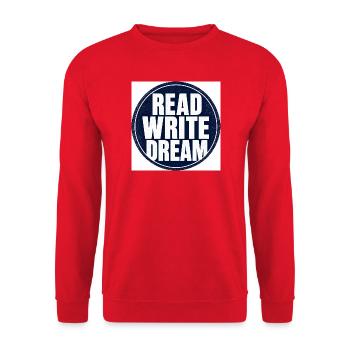 Insigne de rêve Vintage Read Write - Sweat-shirt Unisexe - rouge - Devant - Alina (178cm) & Michal (187cm)