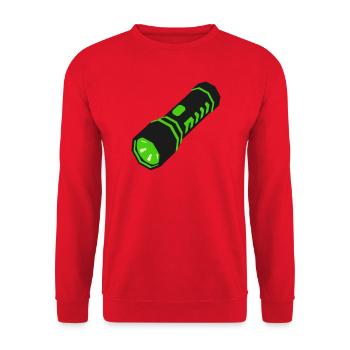 Taschenlampe Licht Icon - Unisex Pullover - Rot - Vorne - Alina (178cm) & Michal (187cm)