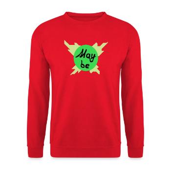 May be – Grüner Kreis Grafik - Unisex Pullover - Rot - Vorne - Alina (178cm) & Michal (187cm)