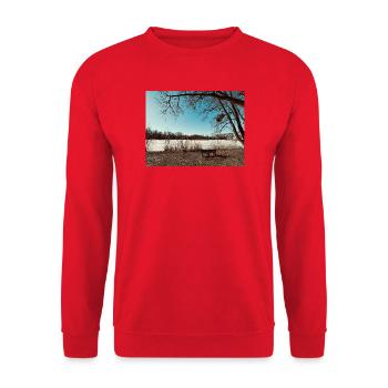 Paysage hivernal au bord du lac - Sweat-shirt Unisexe - rouge - Devant - Alina (178cm) & Michal (187cm)