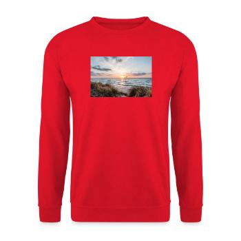 Sunset on the dune beach - Unisex Sweatshirt - red - Front - Alina (178cm) & Michal (187cm)