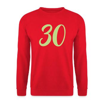 Numéro 30 - Sweat-shirt Unisexe - rouge - Devant - Alina (178cm) & Michal (187cm)
