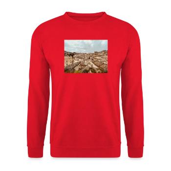 Villes labyrinthiques de pierres - Sweat-shirt Unisexe - rouge - Devant - Alina (178cm) & Michal (187cm)