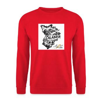 Azzo Calabria Skizzenkarte  - Unisex Pullover - Rot - Vorne - Alina (178cm) & Michal (187cm)