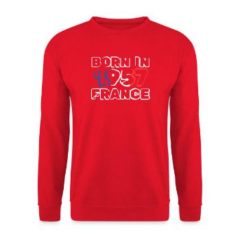 in 1957 - Unisex Pullover - Rot - Vorne - Alina (178cm) & Michal (187cm)