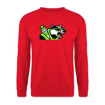 Badger Schoolbag Mascot - Unisex Sweatshirt - red - Front - Alina (178cm) & Michal (187cm)