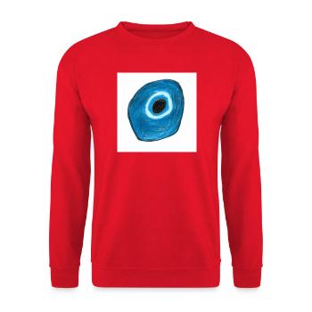 Blue eye in a circle shape - Unisex Sweatshirt - red - Front - Alina (178cm) & Michal (187cm)