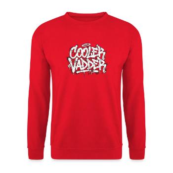 Cooler Vater Graffiti Handschrift - Unisex Pullover - Rot - Vorne - Alina (178cm) & Michal (187cm)