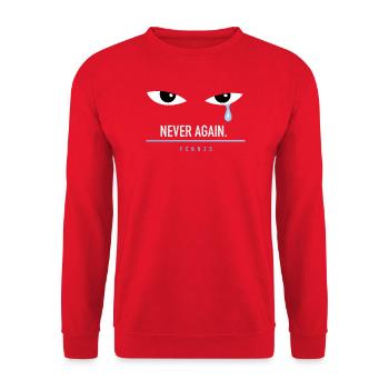 The Blue Tear – FCKNZS - Unisex Sweatshirt - red - Front - Alina (178cm) & Michal (187cm)