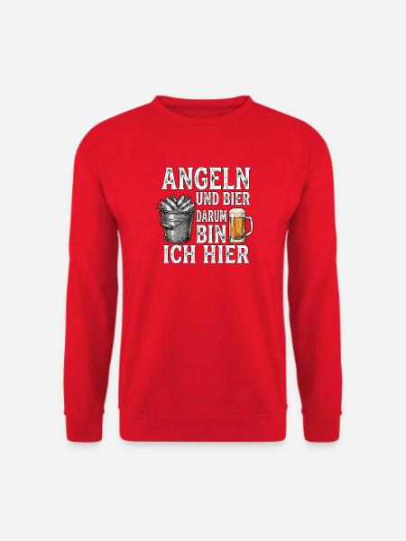 Hering Angeln Und Bier - Unisex Pullover - Rot