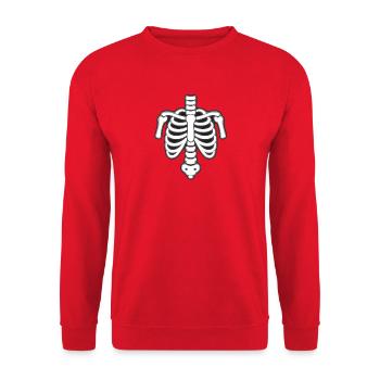 Cage thoracique squelette comique en costume de carnaval - Sweat-shirt Unisexe - rouge - Devant - Alina (178cm) & Michal (187cm)