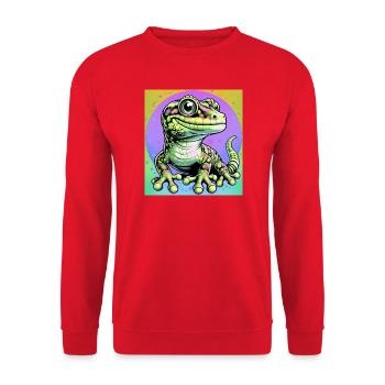 Gecko - Unisex Pullover - Rot - Vorne - Alina (178cm) & Michal (187cm)