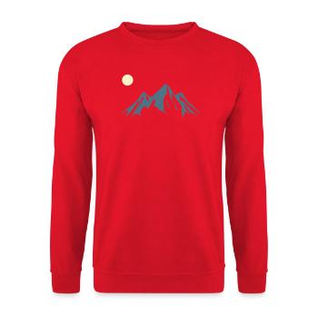 Lever de soleil en silhouette de montagne - Sweat-shirt Unisexe - rouge - Devant - Alina (178cm) & Michal (187cm)
