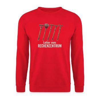 keine Zeit das Rechenzentrum ruft Gartenoutfit - Unisex Pullover - Rot - Vorne - Alina (178cm) & Michal (187cm)
