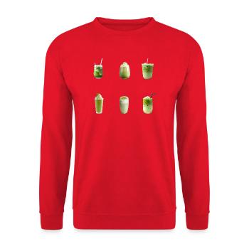 Matcha Getränkekunst Kollektion - Unisex Pullover - Rot - Vorne - Alina (178cm) & Michal (187cm)