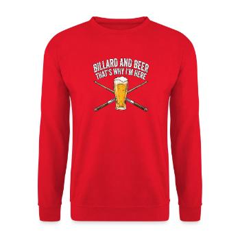 Billard Bier Bar - Unisex Pullover - Rot - Vorne - Alina (178cm) & Michal (187cm)