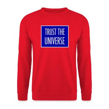 Trust The Universe Spiritual Universe Quote Logo - Unisex Sweatshirt - red - Front - Alina (178cm) & Michal (187cm)