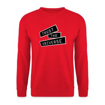 Trust The Universe Spiritual Universe Quote Logo - Unisex Sweatshirt - red - Front - Alina (178cm) & Michal (187cm)