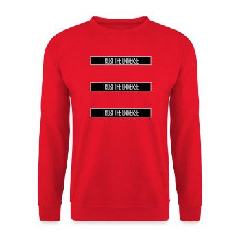 Trust The Universe Spiritual Universe Quote Logo - Unisex Sweatshirt - red - Front - Alina (178cm) & Michal (187cm)