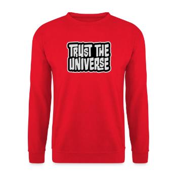 Trust The Universe Spiritual Universe Quote Logo - Unisex Sweatshirt - red - Front - Alina (178cm) & Michal (187cm)