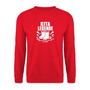 Kita Legende Seit 2023 – Gummistiefel Comic - Unisex Pullover - Rot - Vorne - Alina (178cm) & Michal (187cm)