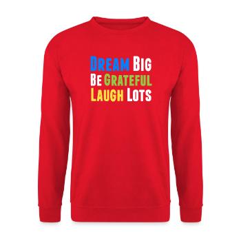 Positives Denken Inspirierend Motivation - Unisex Pullover - Rot - Vorne - Alina (178cm) & Michal (187cm)