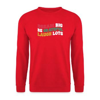 Positives Denken Inspirierend Motivation - Unisex Pullover - Rot - Vorne - Alina (178cm) & Michal (187cm)