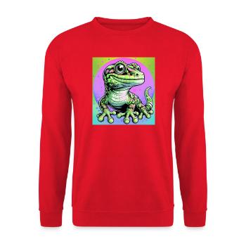 Gecko - Unisex Pullover - Rot - Vorne - Alina (178cm) & Michal (187cm)