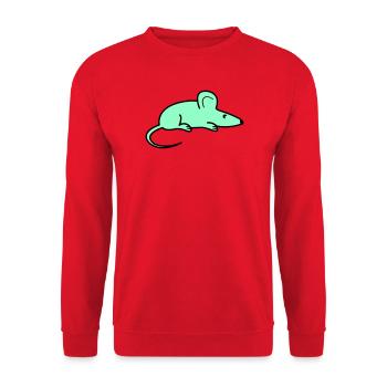 Silhouette de souris menthe - Sweat-shirt Unisexe - rouge - Devant - Alina (178cm) & Michal (187cm)