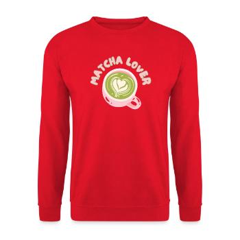 Matcha Lover Cup Heart Latte - Sweat-shirt Unisexe - rouge - Devant - Alina (178cm) & Michal (187cm)