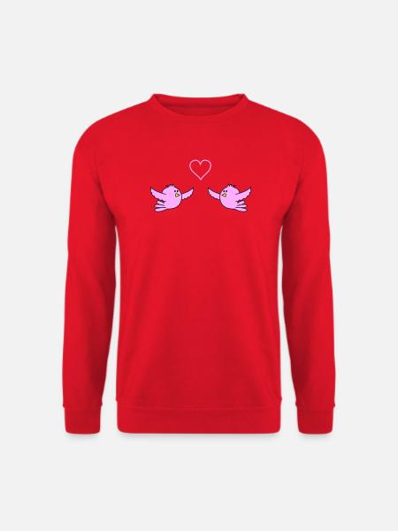 birds_in_love - Sweat-shirt Unisexe - rouge