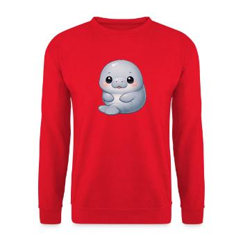 Lamantin - Sweat-shirt Unisexe - rouge - Devant - Alina (178cm) & Michal (187cm)