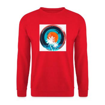 Palm Sonnenuntergangskreis - Unisex Pullover - Rot - Vorne - Alina (178cm) & Michal (187cm)