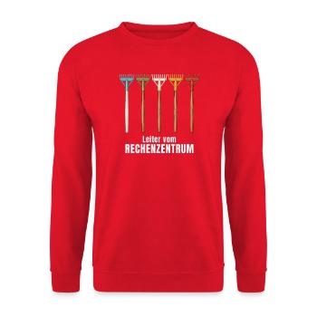Rechenzentrum IT EDV Nerd Computer Shirt Geschenk - Unisex Pullover - Rot - Vorne - Alina (178cm) & Michal (187cm)