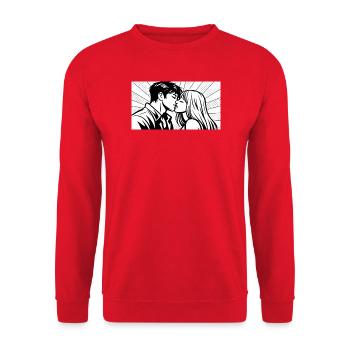 love in motion - Unisex Pullover - Rot - Vorne - Alina (178cm) & Michal (187cm)