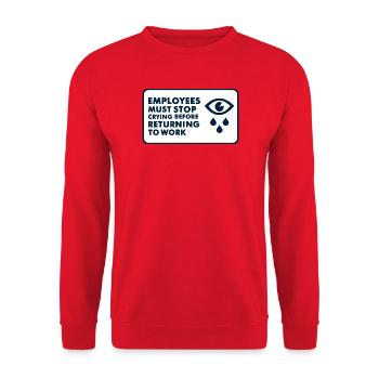 Funny Employee HR Employee Manager Men women - Unisex Sweatshirt - red - Front - Alina (178cm) & Michal (187cm)
