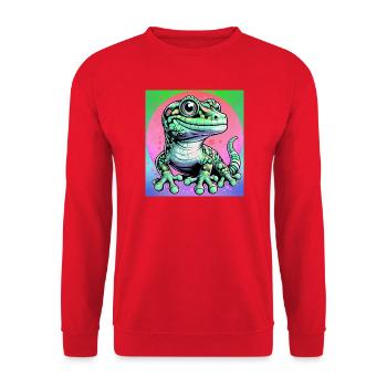 Gecko - Unisex Pullover - Rot - Vorne - Alina (178cm) & Michal (187cm)