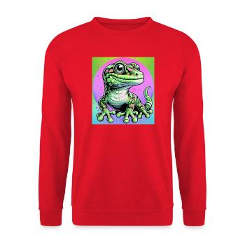 Gecko - Unisex Pullover - Rot - Vorne - Alina (178cm) & Michal (187cm)