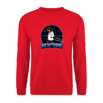 NEWTRINO – Funny Physics Scientist Newt - Unisex Sweatshirt - red - Front - Alina (178cm) & Michal (187cm)