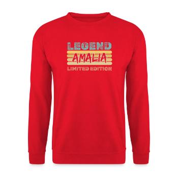 Cadeau pour Amalia - Sweat-shirt Unisexe - rouge - Devant - Alina (178cm) & Michal (187cm)