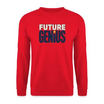 Student Motivation – Future Genius - Unisex Sweatshirt - red - Front - Alina (178cm) & Michal (187cm)
