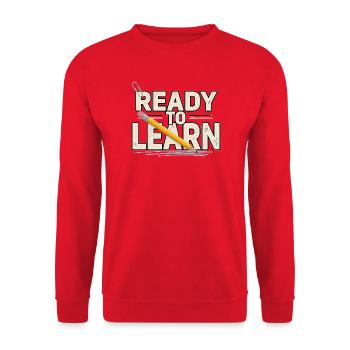 Student Motivation – Ready to Learn - Unisex Sweatshirt - red - Front - Alina (178cm) & Michal (187cm)