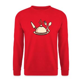 Cuisson à la vapeur avec des couverts - Sweat-shirt Unisexe - rouge - Devant - Alina (178cm) & Michal (187cm)