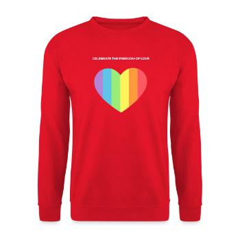 Herz der Pride: Freiheit der Liebe - Unisex Pullover - Rot - Vorne - Alina (178cm) & Michal (187cm)