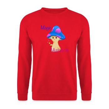 Magic Mushroom with Magic Wand - Unisex Sweatshirt - red - Front - Alina (178cm) & Michal (187cm)
