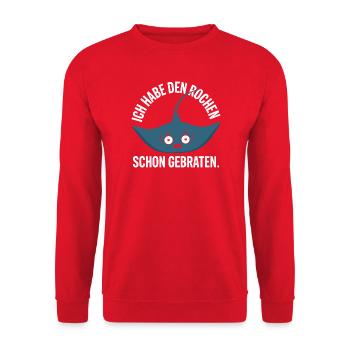 Rochen Schon Gebraten Stachelrochen Manta Rochen - Unisex Pullover - Rot - Vorne - Alina (178cm) & Michal (187cm)