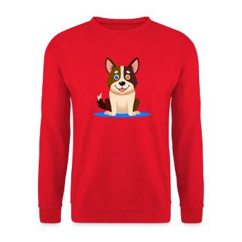 Kleiner bunter Hund (Comic) - Unisex Pullover - Rot - Vorne - Alina (178cm) & Michal (187cm)
